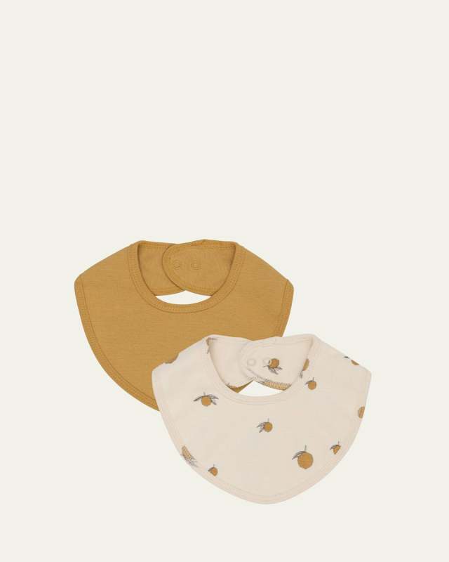 Kid's Lemon Cotton Jersey Bib, Set of 2