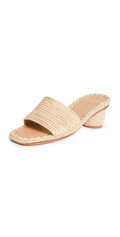 Carrie Forbes Bou Heeled Mules Natural