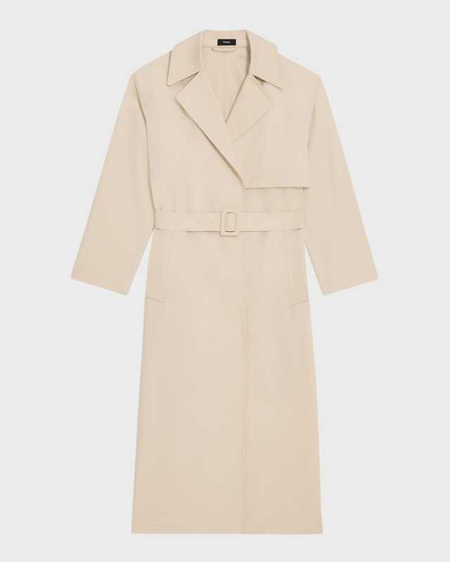Single-Breasted Wrap Trench Coat