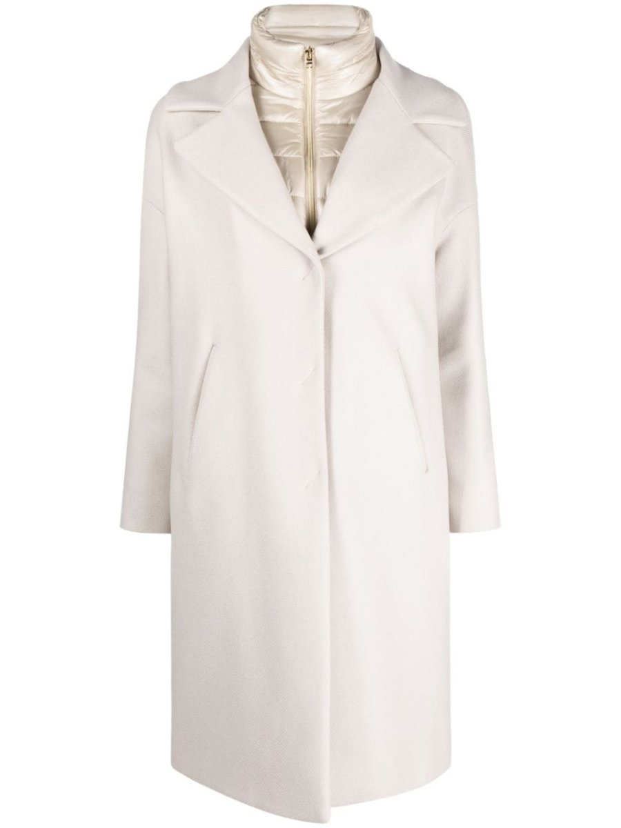 padded-bib single-breasted coat