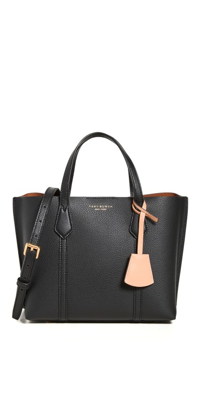 Tory Burch Perry Small Triple Compartment Tote Black