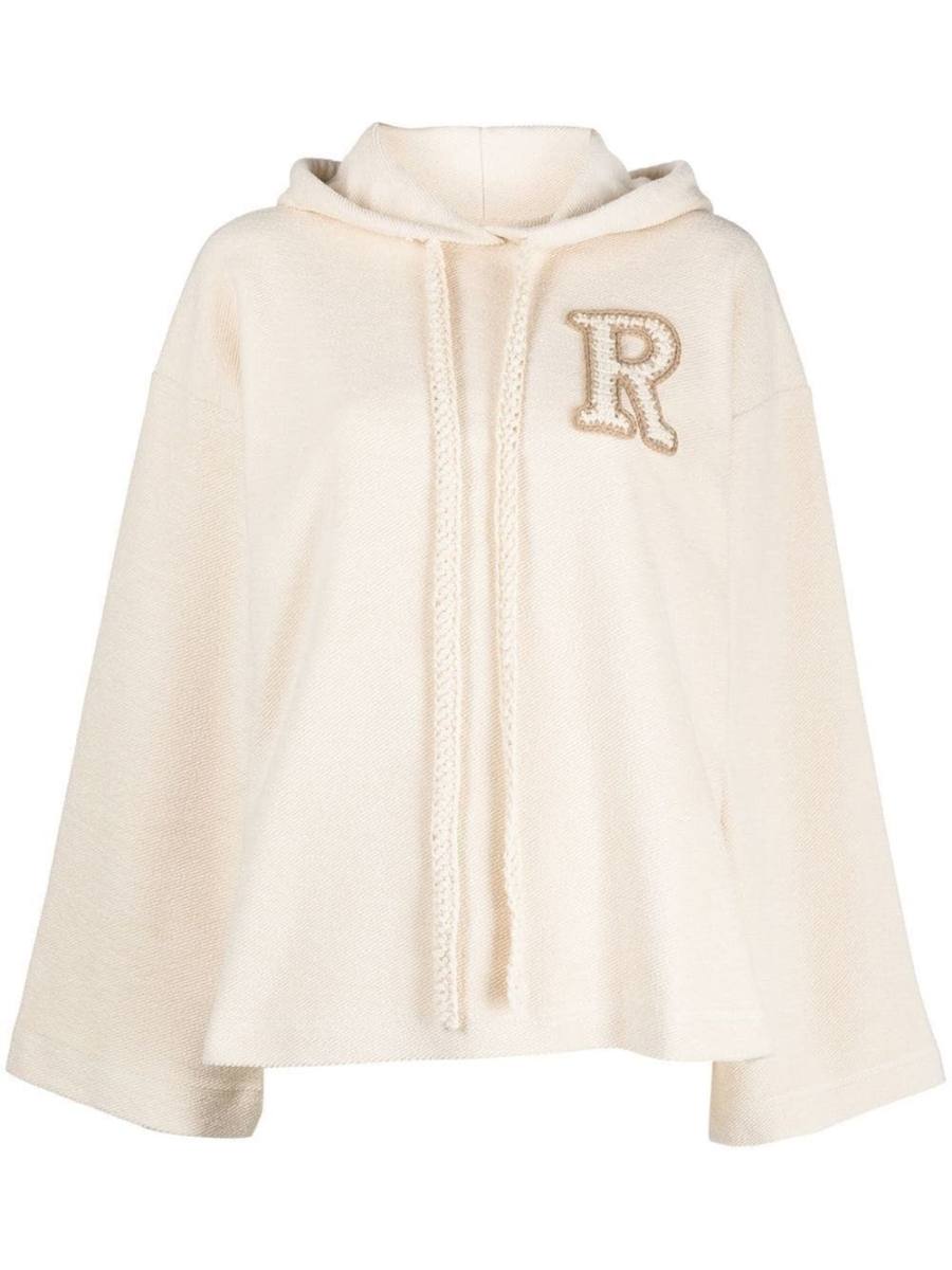 logo-letter knitted hoodie