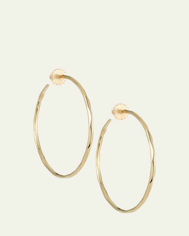 Large Squiggle Hoop Earrings in 18K Gold