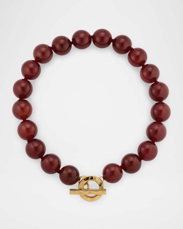 Carnelian Gemstone Statement Strand Necklace