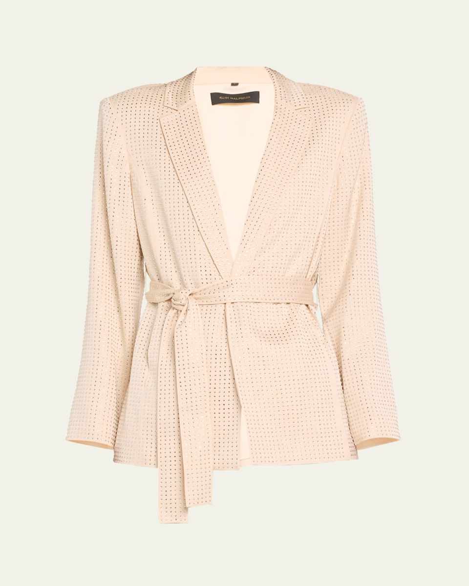 Brett Rhinestone Tie-Waist Jacket