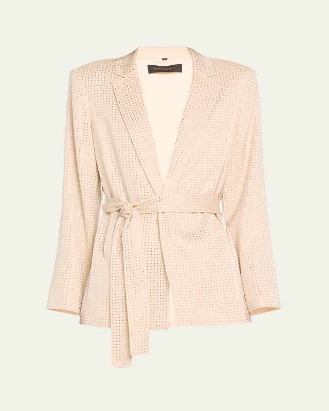 Brett Rhinestone Tie-Waist Jacket