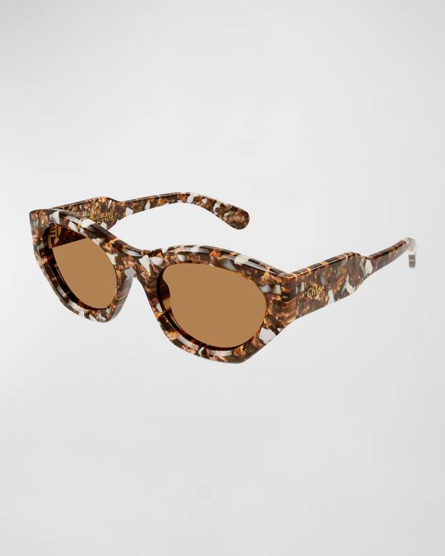 Multicolor Acetate Cat-Eye Sunglasses