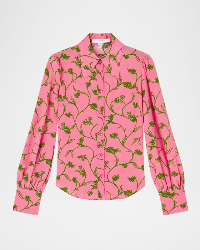 Sonya Floral-Print Silk Blouse