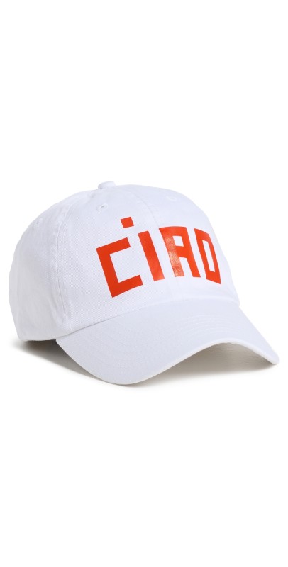 Clare V. Baseball Cap White w/ Poppy