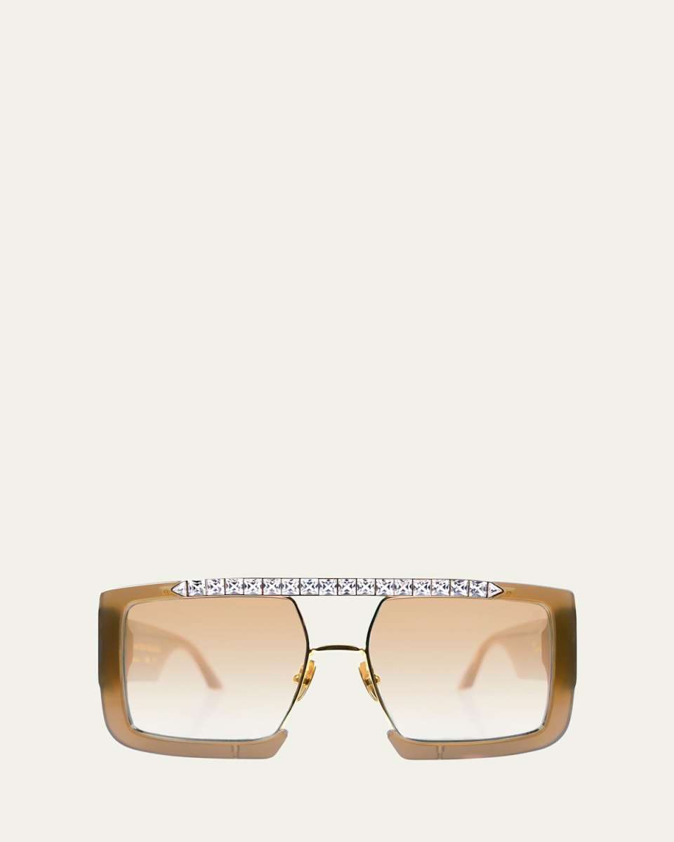 Le Swag Mixed-Media Square Sunglasses