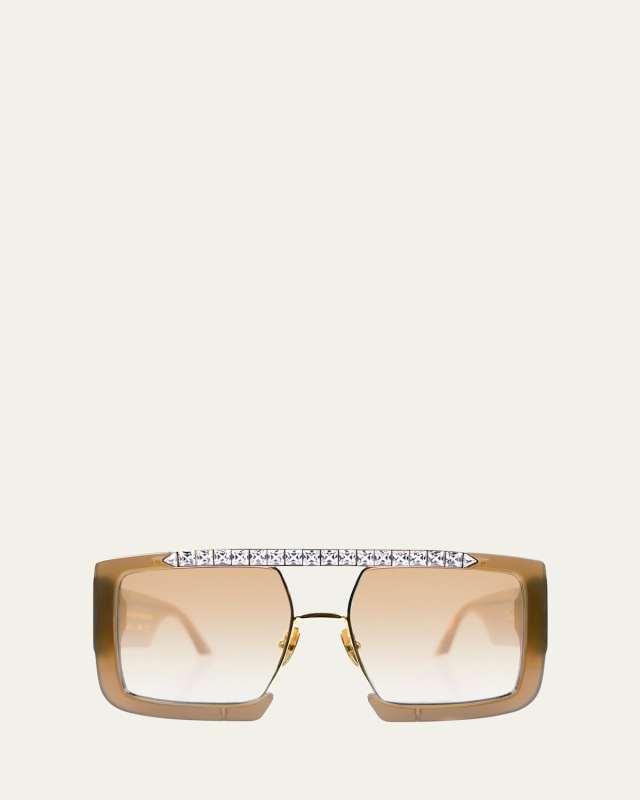 Le Swag Mixed-Media Square Sunglasses