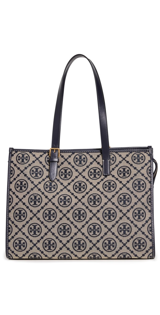 Tory Burch T Monogram Jacquard Tote Tory Navy