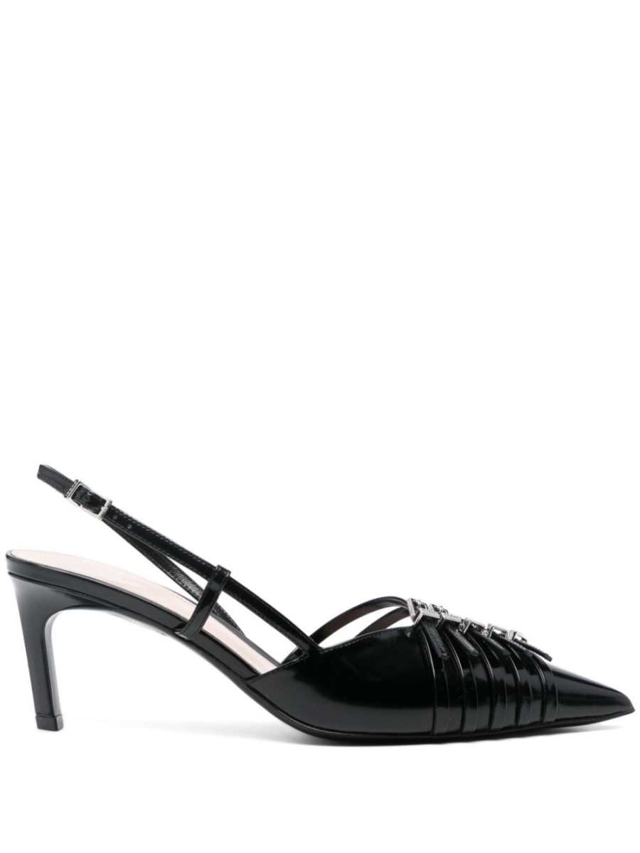65mm leather slingback pumps