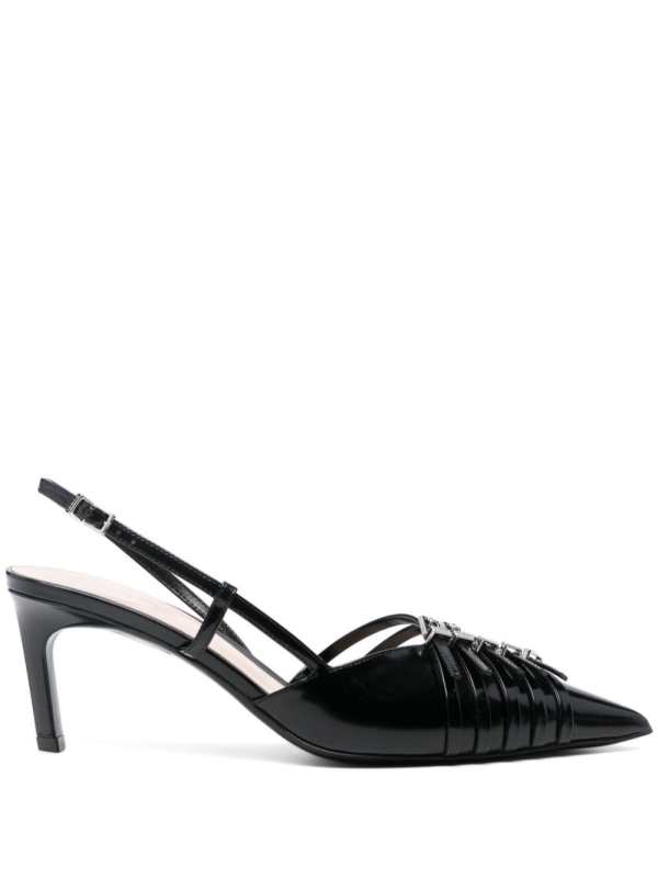 65mm leather slingback pumps