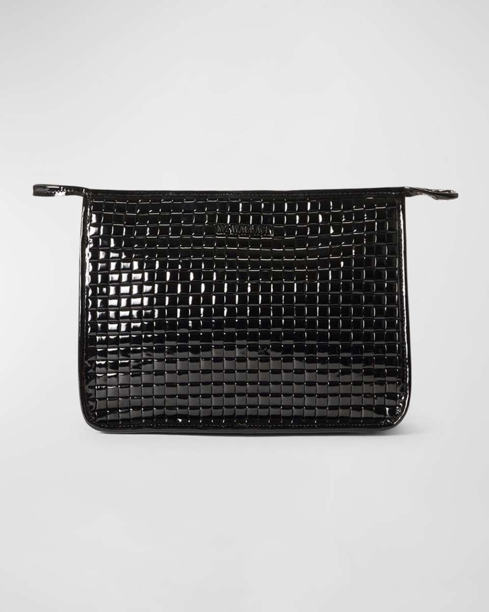 Woven Patent Leather Clutch Bag