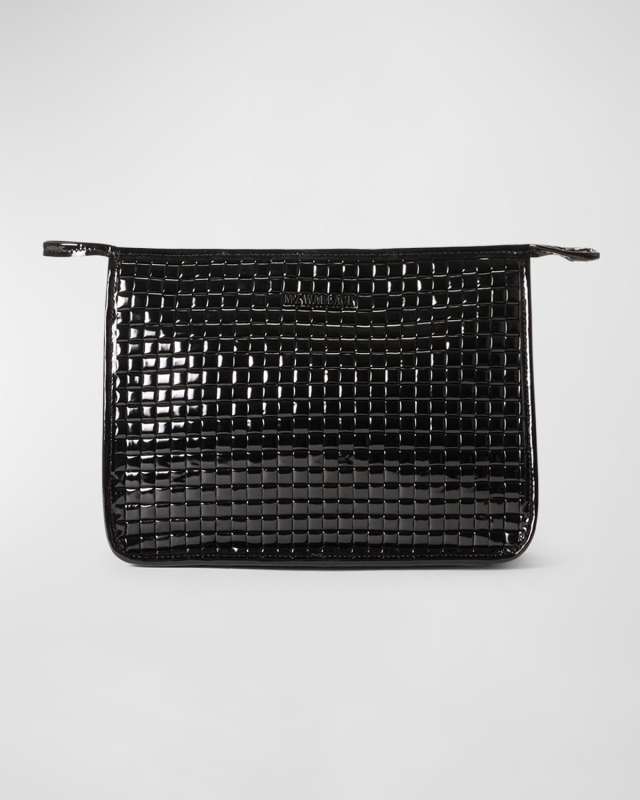 Woven Patent Leather Clutch Bag