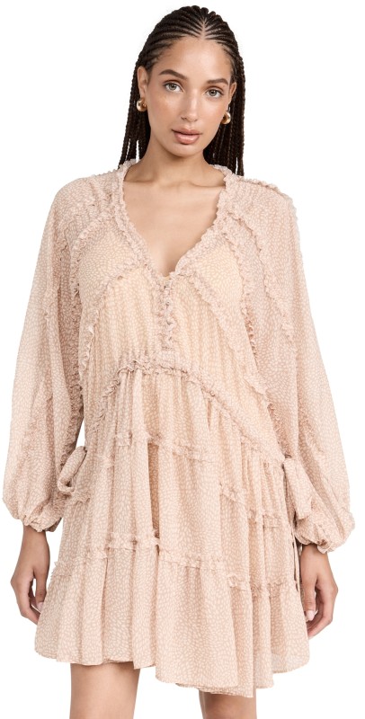o. p.t Rhea Dress Beige Animal