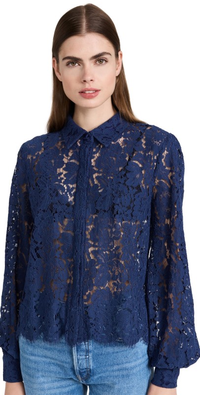 Generation Love Jada Lace Blouse Navy