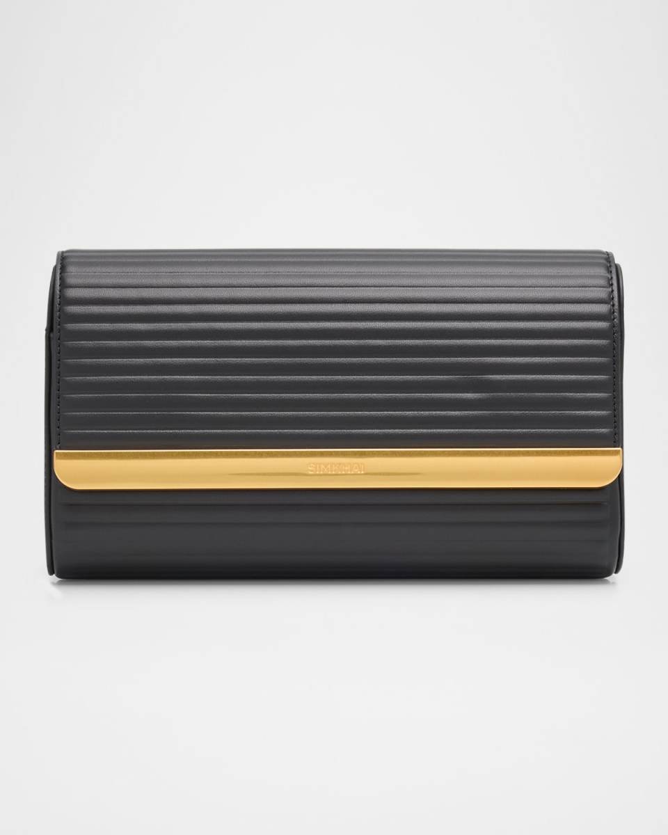 Rolo Flap Padded Leather Clutch Bag