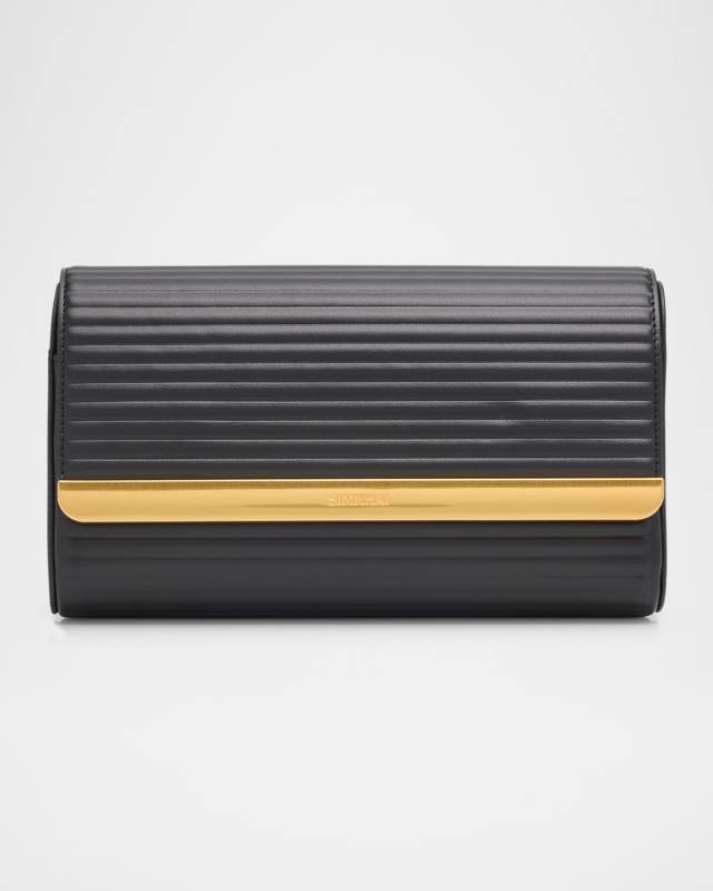 Rolo Flap Padded Leather Clutch Bag