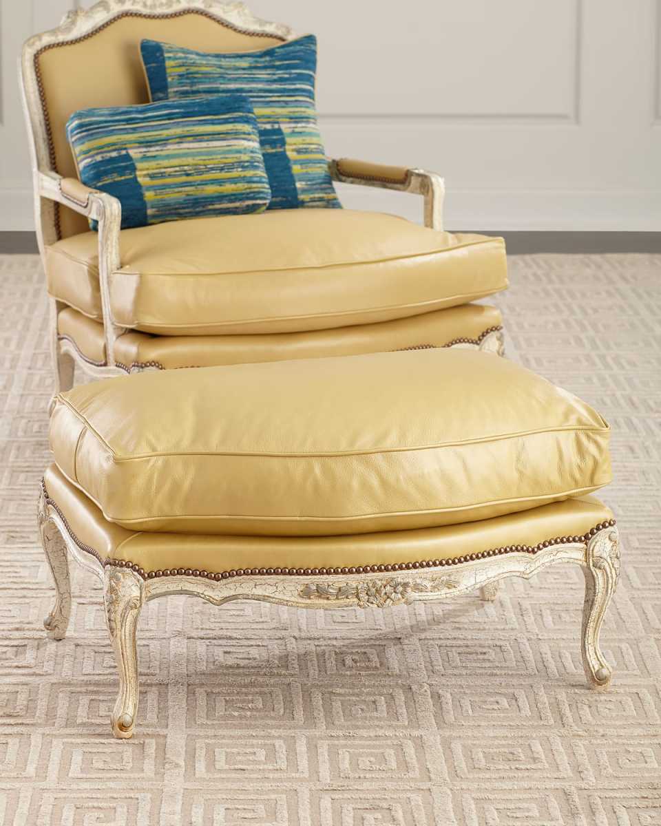 Garten Leather Ottoman