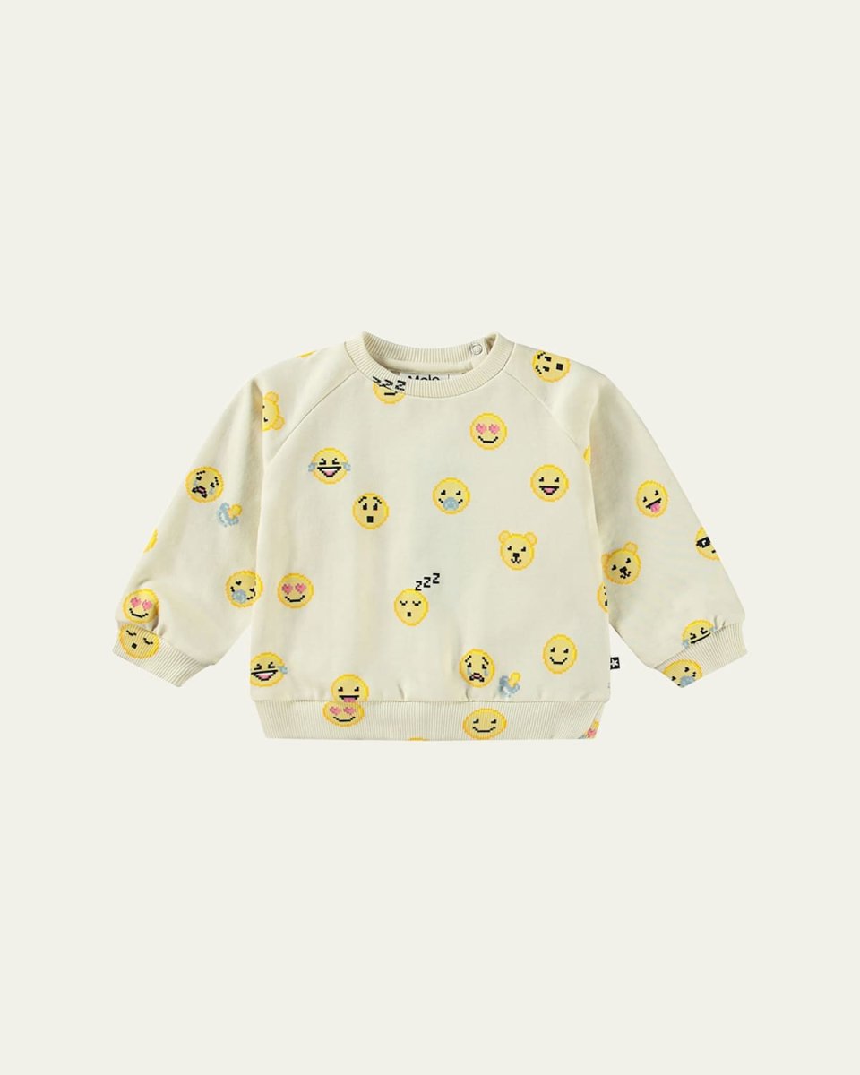 Boy's Disc Emoticon-Inspired Sweatshirt, Size Newborn-4