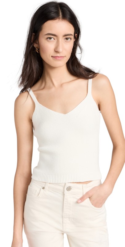 La Ligne Directional Rib Tank Cream