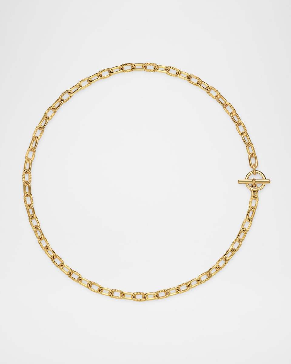 Madison Necklace with Toggle in 18K Gold, 6mm, 18"L