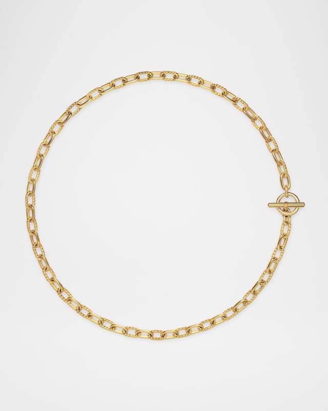 Madison Necklace with Toggle in 18K Gold, 6mm, 18"L