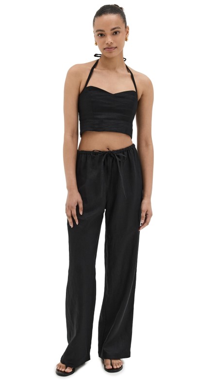 Reformation Jaida Linen Two Piece Black