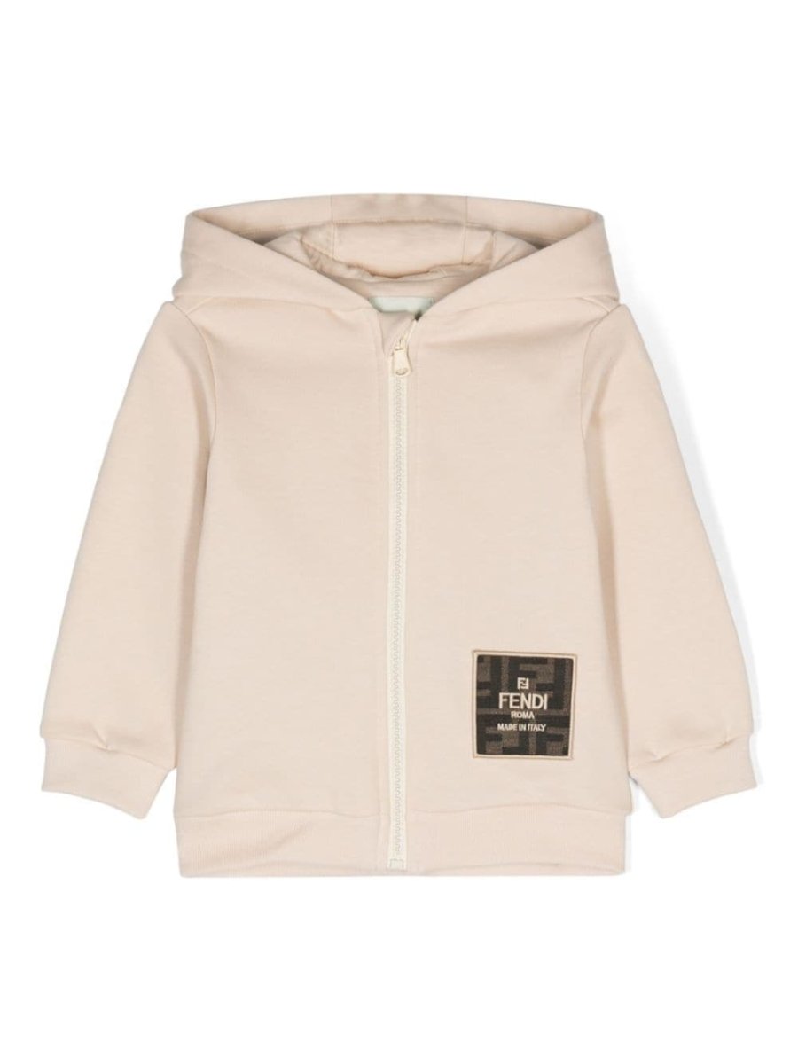 appliqué-logo zipped hoodie