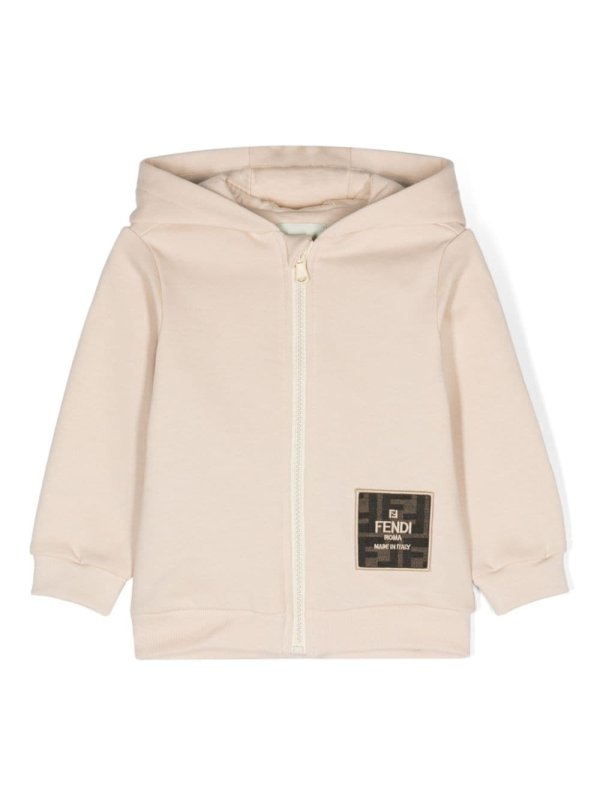 appliqué-logo zipped hoodie