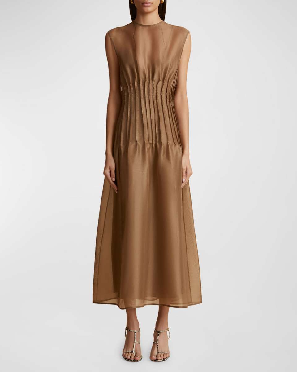 Wes Pleated Silk Maxi Dress