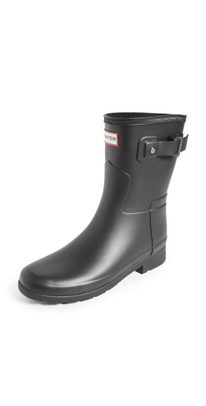 Hunter Boots Refined Short Matte Boots Black