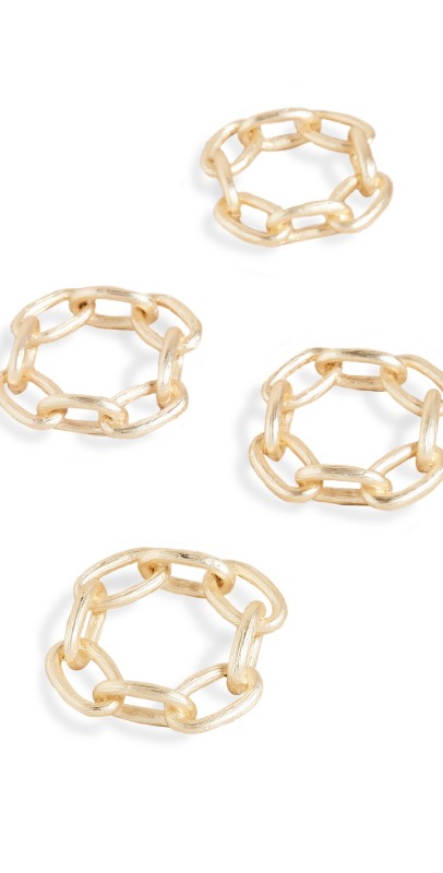 Kim Seybert Chain Link Napkin Ring Set Gold