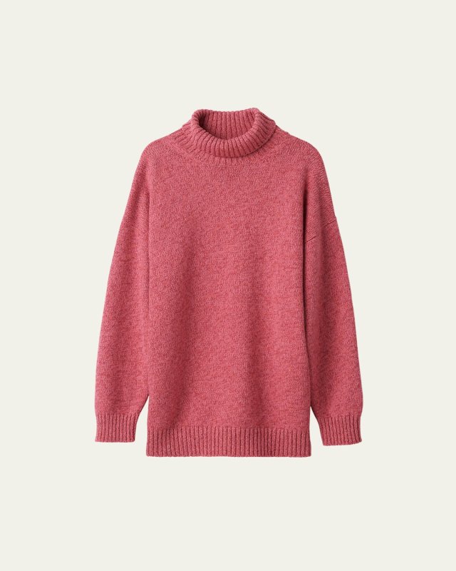 Oversized Turtleneck Cashmere Wool Sweater