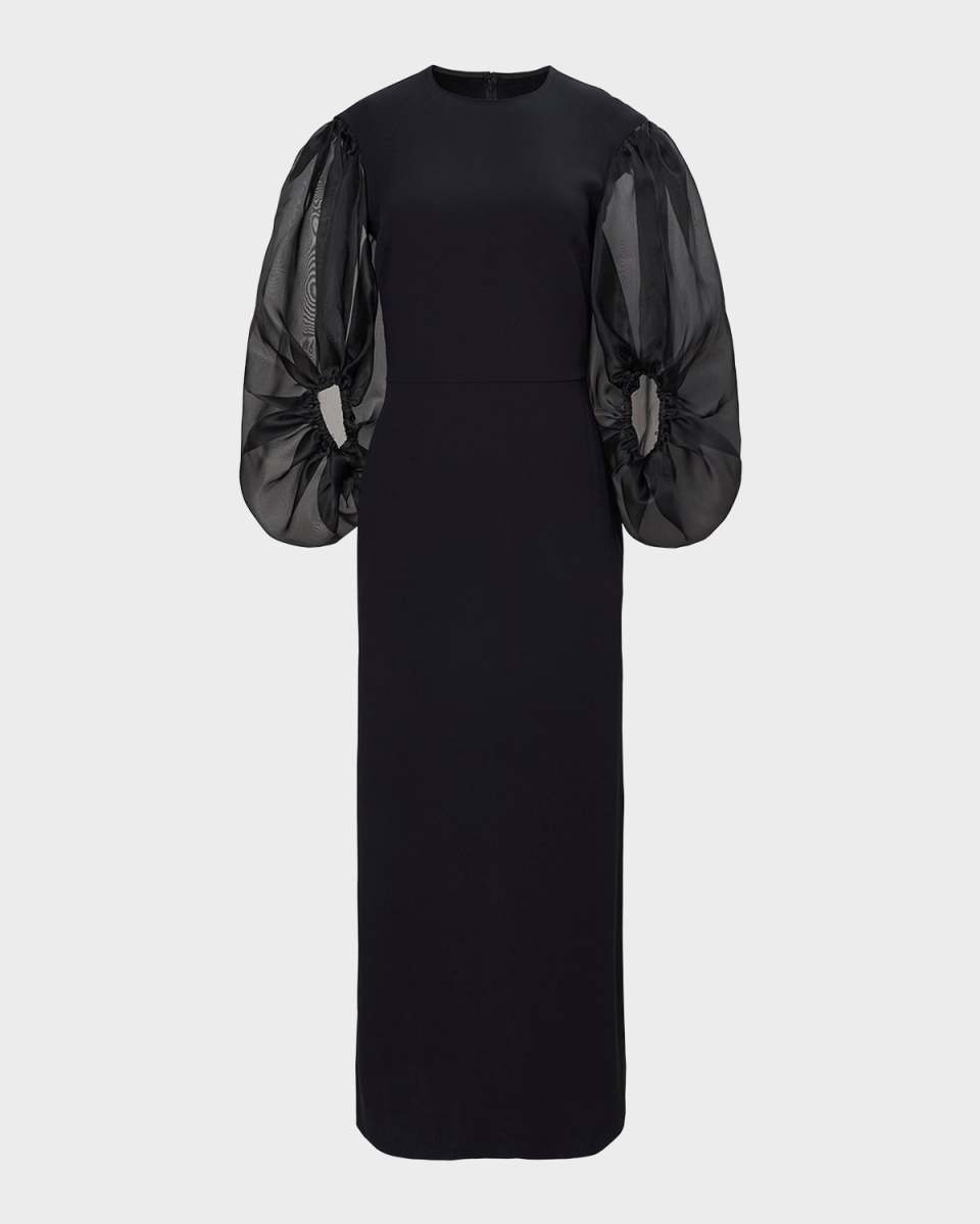 Danielle Balloon-Sleeve Dress