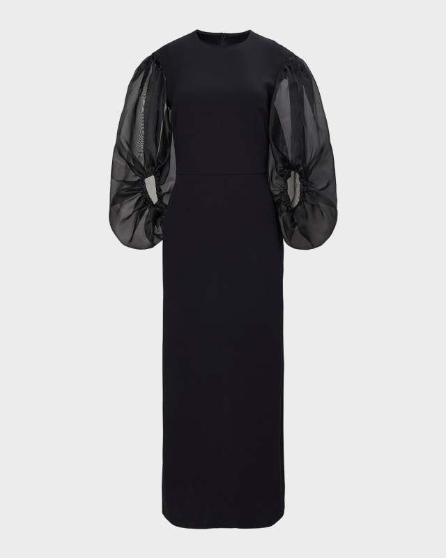 Danielle Balloon-Sleeve Dress