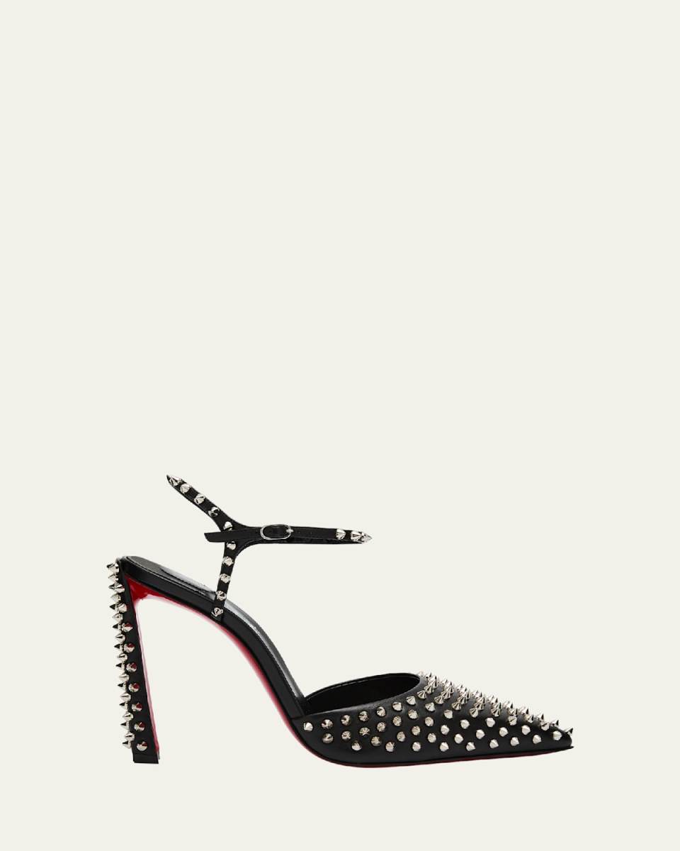 Condora Spikes Red Sole Ankle-Strap Pumps