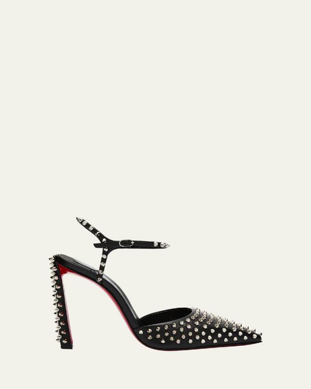 Condora Spikes Red Sole Ankle-Strap Pumps
