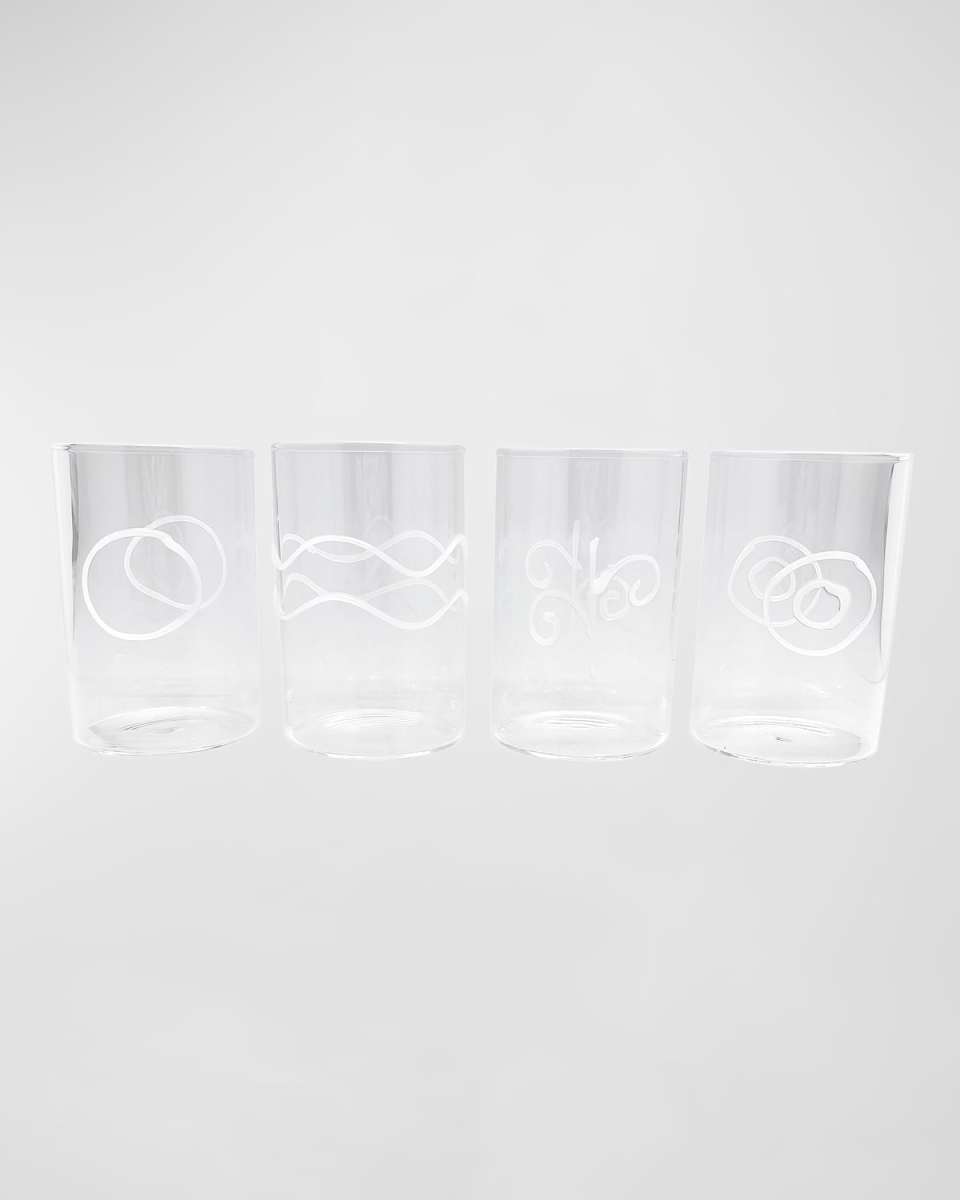 Applique Suite of Highball Glasses, Set of 4