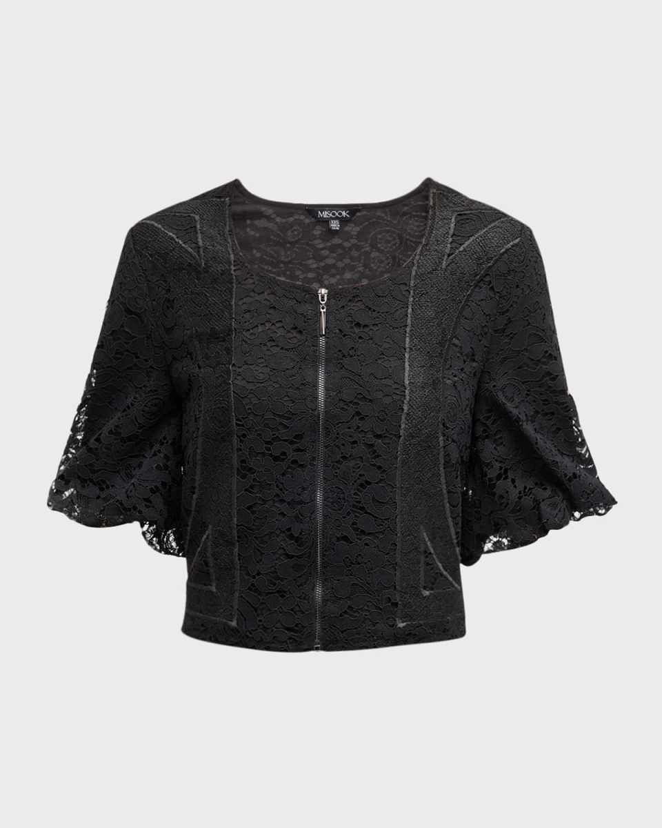 Puff-Sleeve Floral Lace Blouse