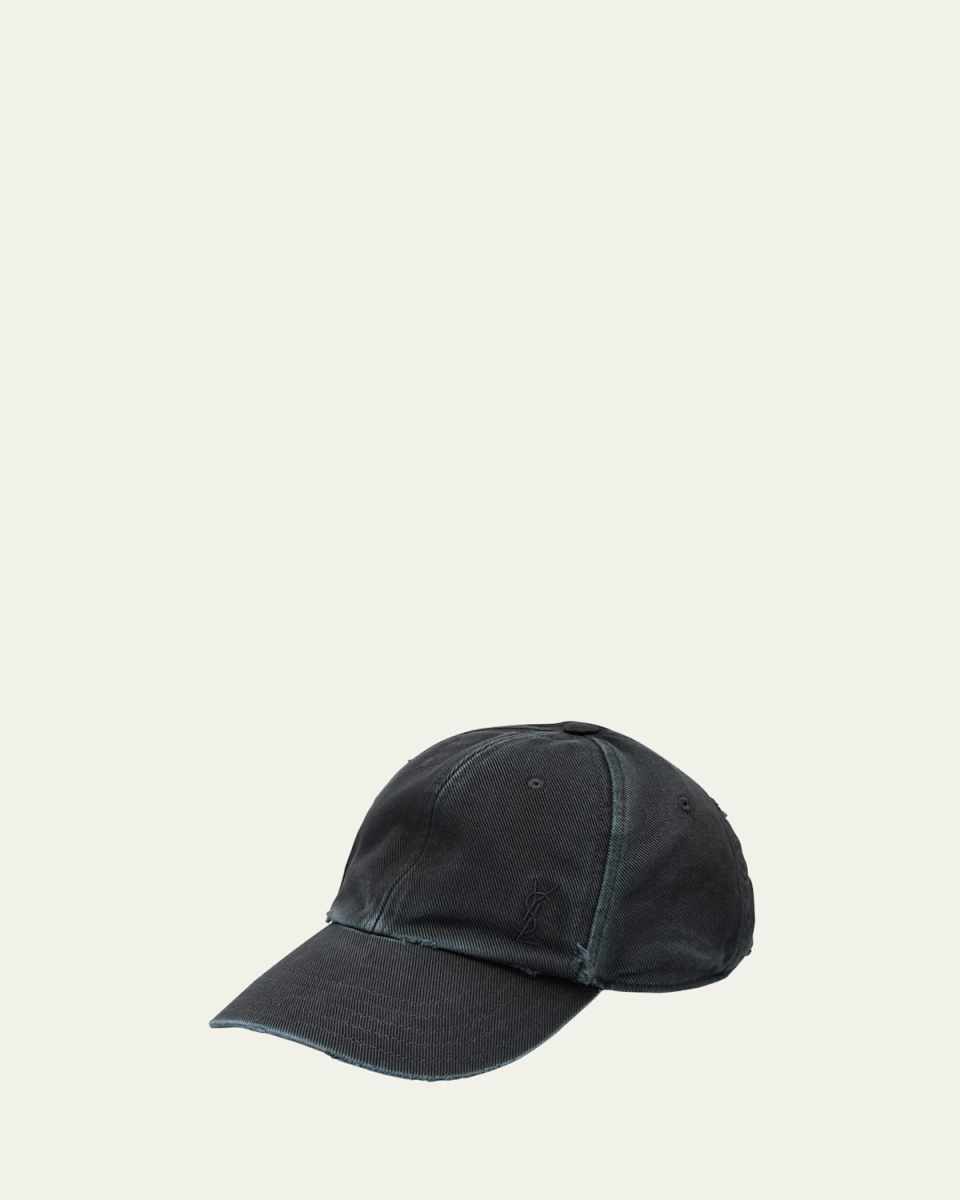 YSL Washed Denim Baseball Hat