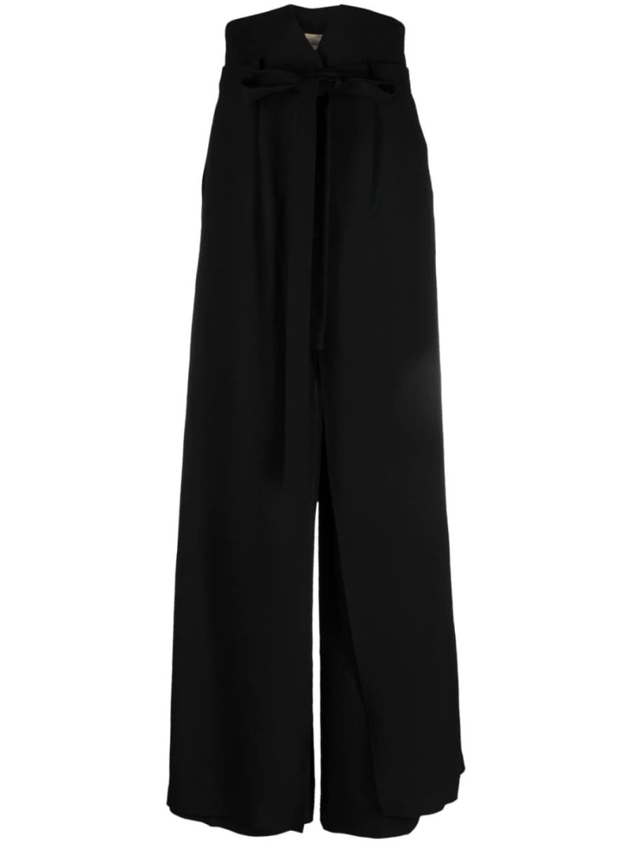 high-waisted belted palazzo pants