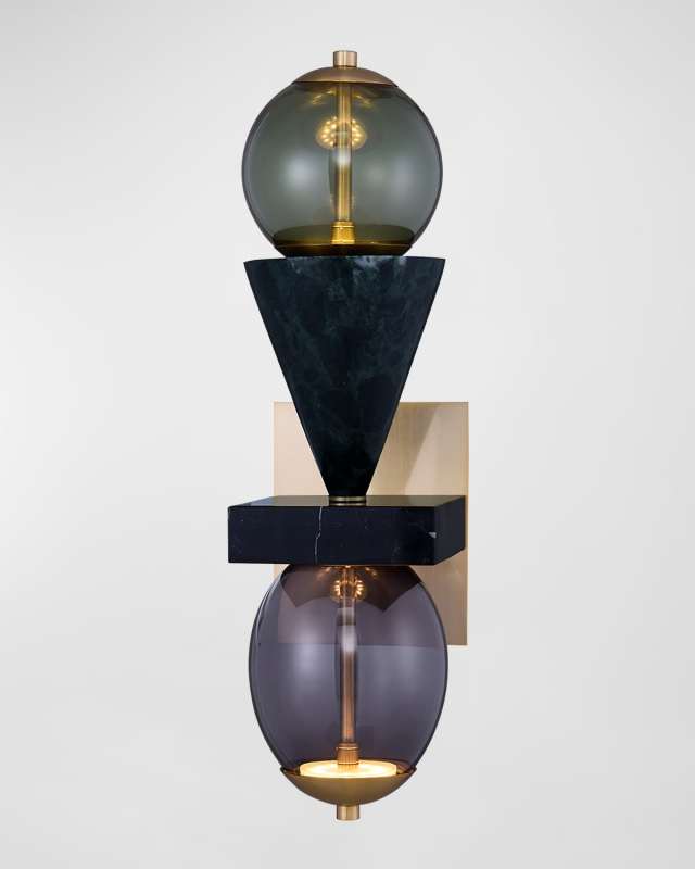 Demi Green Marble LED Wall Sconce