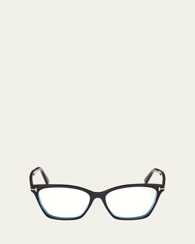 Blue Blocking Sleek Acetate Cat-Eye Glasses