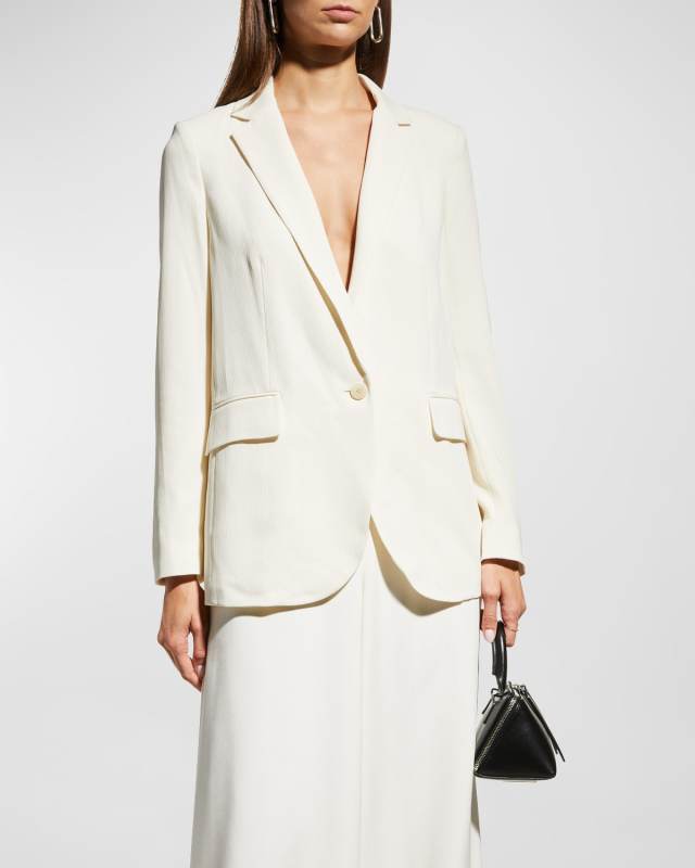 Bracelet-Sleeve Boyfriend Cutaway Blazer