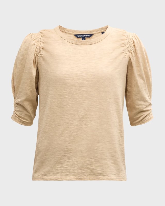 Jessa Ruched-Sleeve Tee