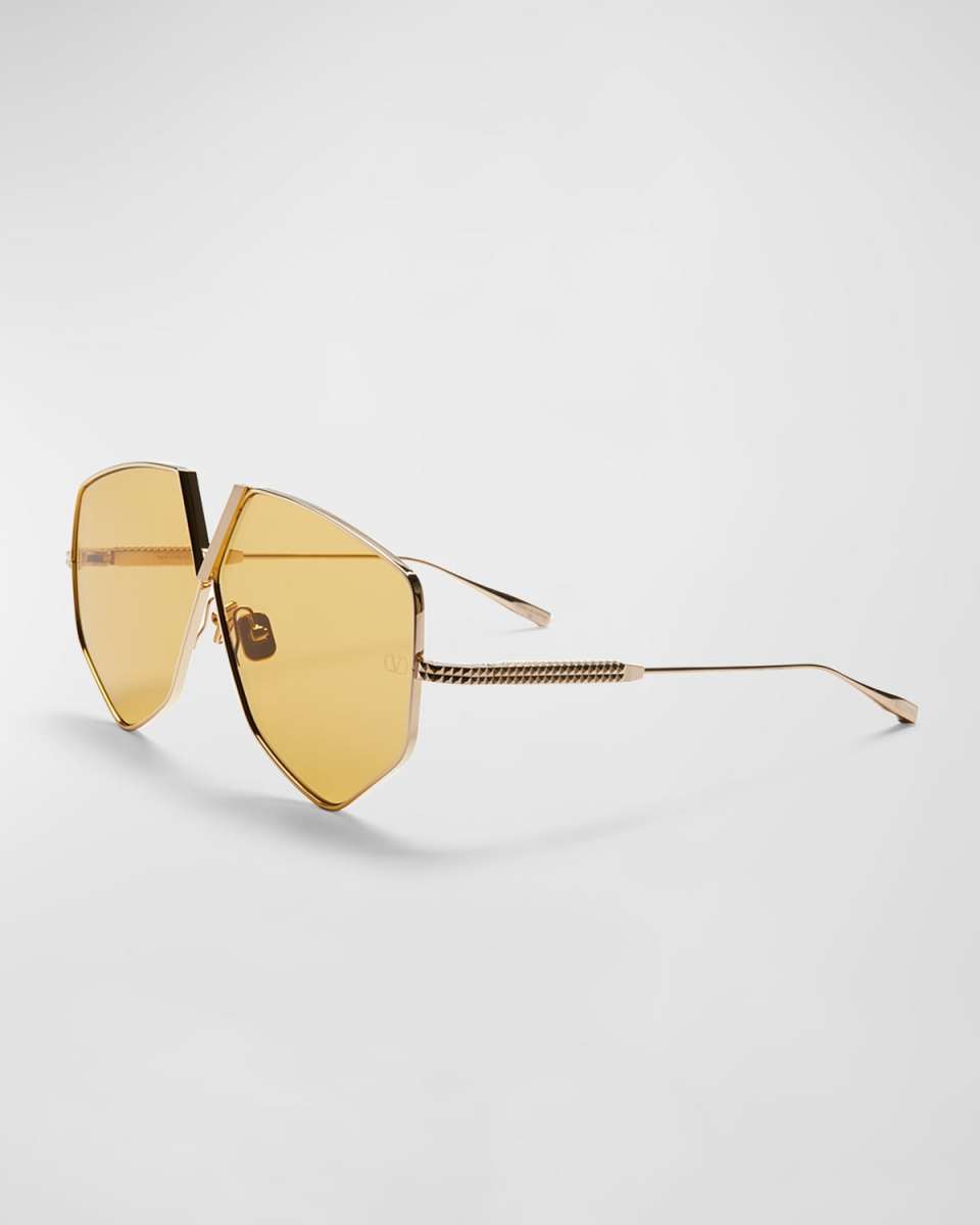 Golden V-Hexagon Titanium Sunglasses