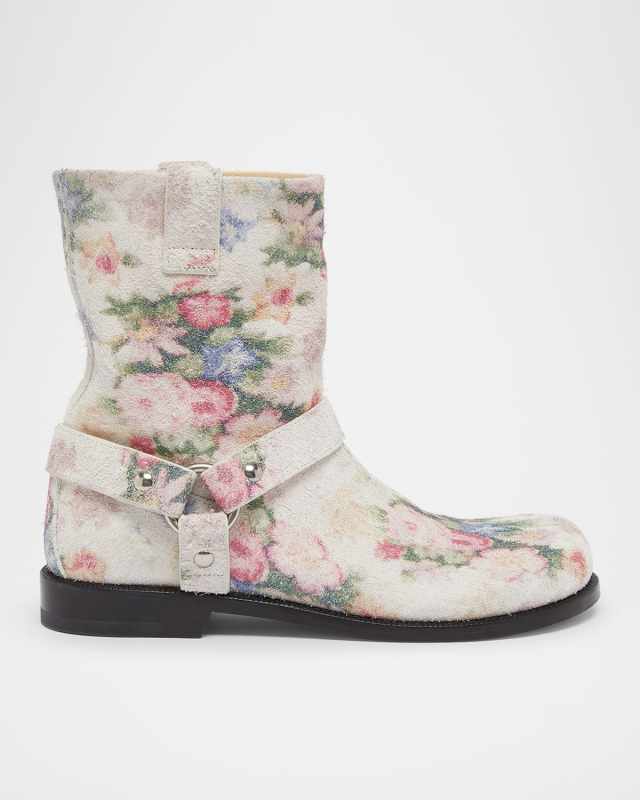 Campo Floral Suede Biker Booties
